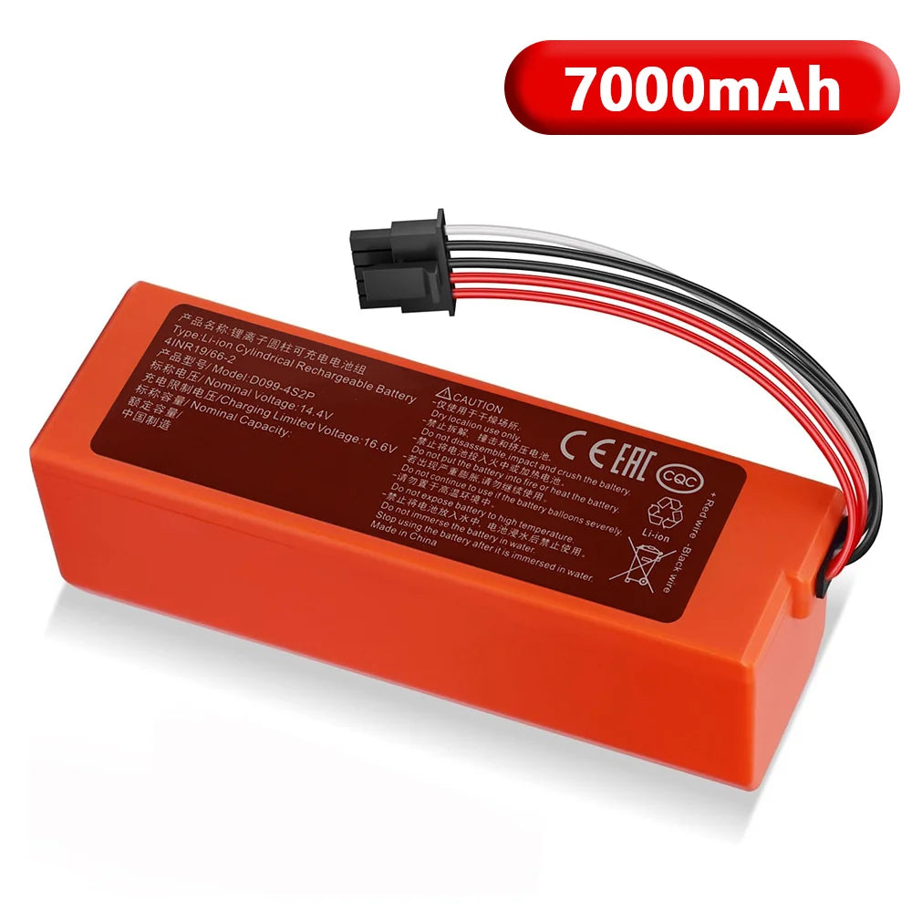14.4V Replacement Battery 7000mAh 97.92Wh for Xiaomi MJST1S MJSTS Mop 2 Pro MJST1SHW MJSTP C101 Robot Vacuum Cleaner