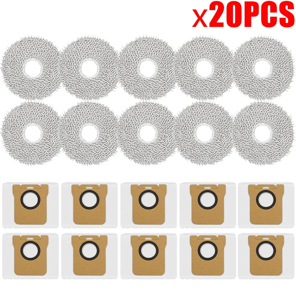 For Xiaomi Robot Vacuum X20+ X10+ X20 Plus X10 Plus Parts Main Side Brush Hepa Filter Mop Cloth Dust Bag Replacement