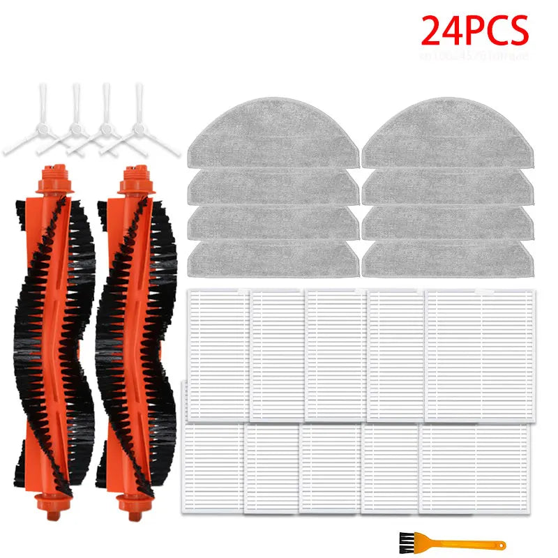 For Xiaomi Robot Vacuum S20 / D106 Accessories Main Side Brush Hepa Filter Mop Cloth Dust Bag Replacement Spare Parts