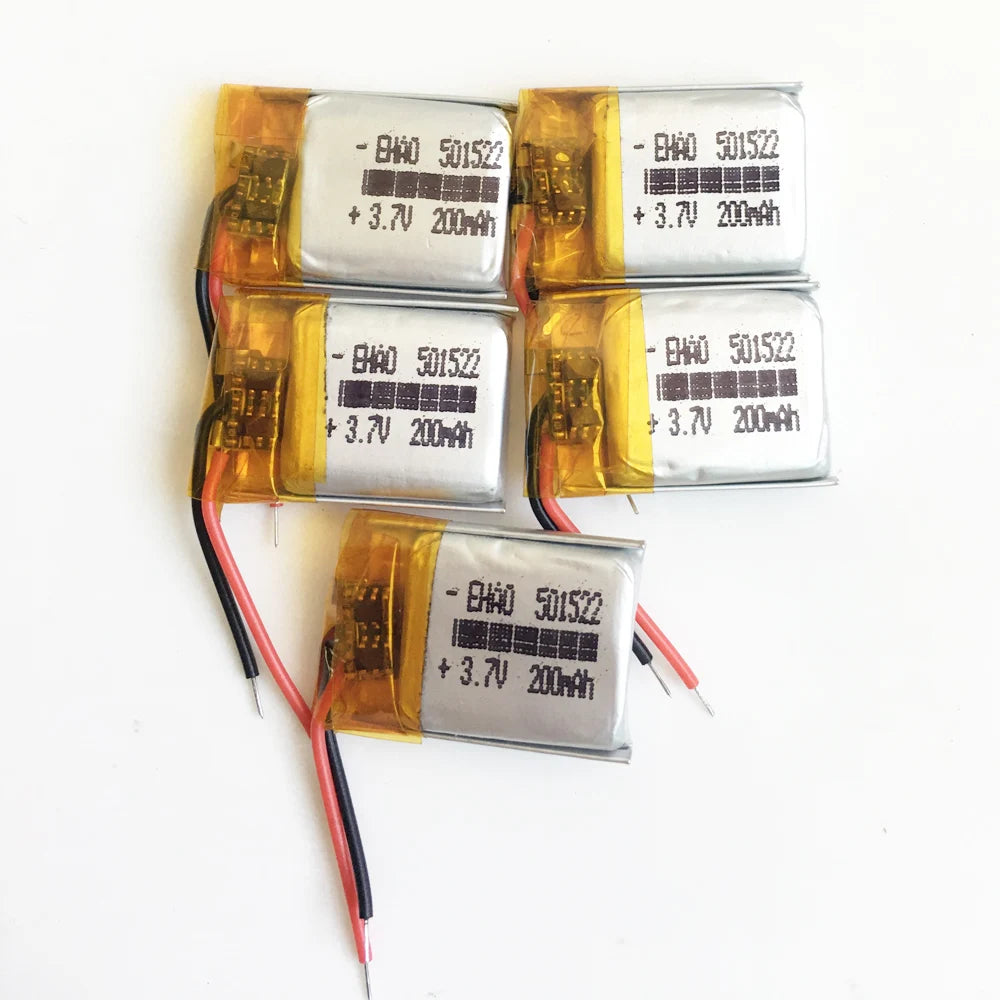 501522 Lipo Battery 3.7V 200mAh Rechargeable Small Battery For MP3 Bluetooth Earphone Bracelet Watch Pen MID Headphone