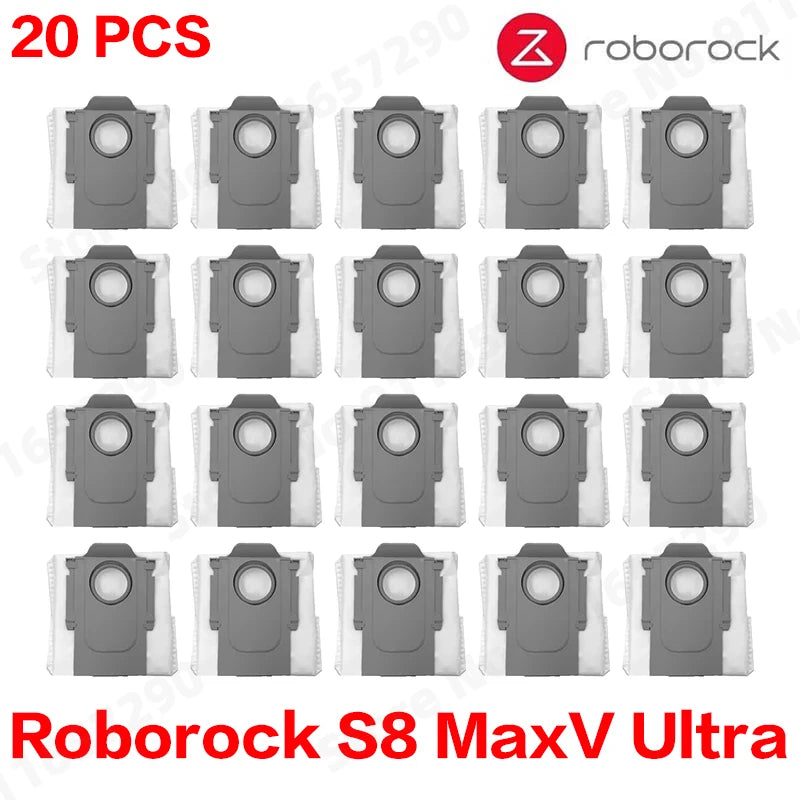 Roborock S8 MaxV Ultra Robot Vacuum Spare Parts Main Side Brushes Mop Cloths HEPA Filters Dust Bags Accessories