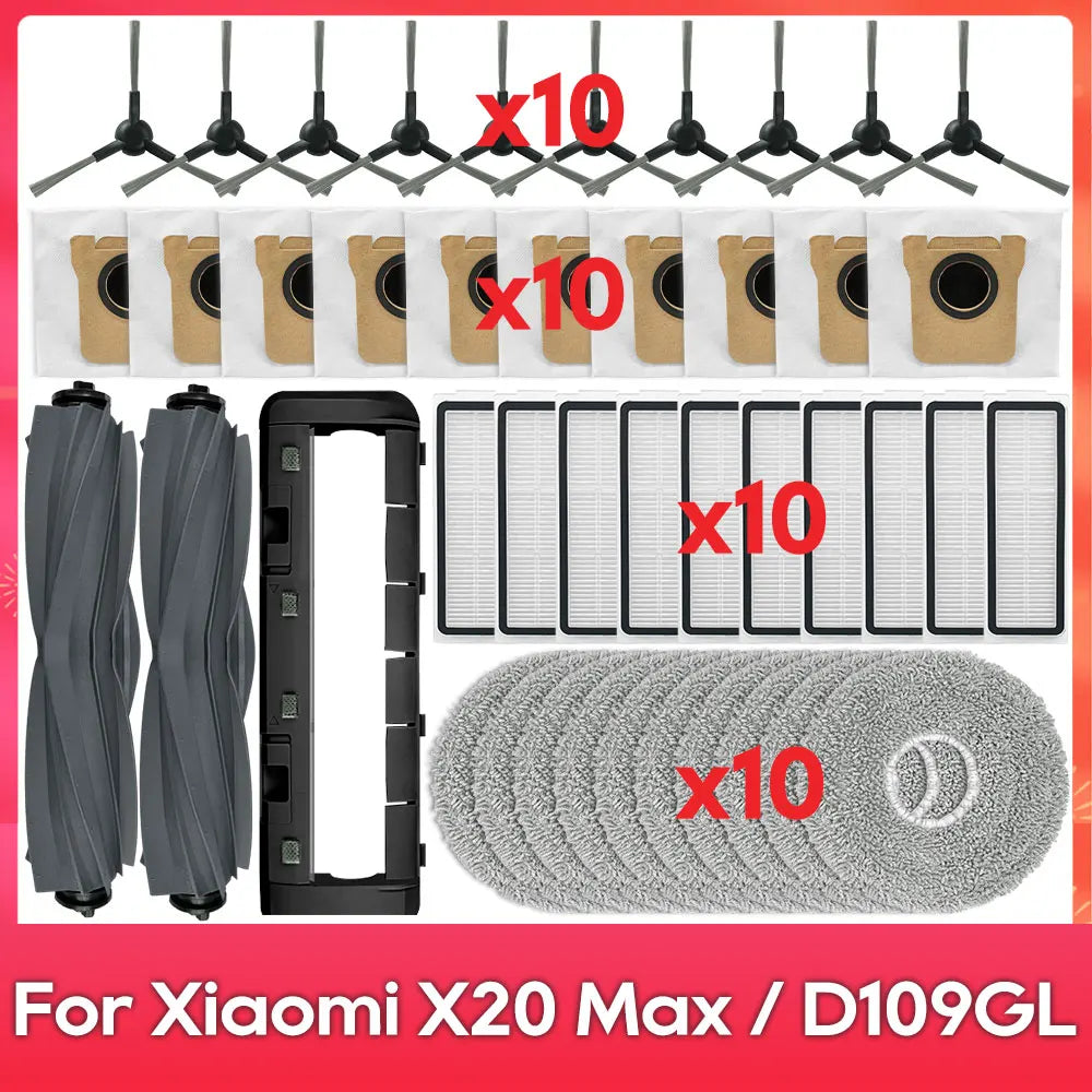 Fit For ( Xiaomi Robot Vacuum X20 Pro X20 Max M30 M40S D102GL D109GL D102 ) Part Accessory Brush Filter Mop Dust Bag