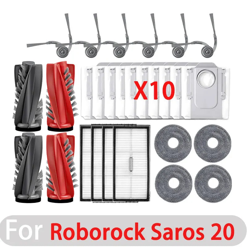 Roborock Saros 20 Robot Vacuum Cleaner Accessories Main Side Brush Mop Cloth Hepa Filter Dust Bag Replacement Spare Parts
