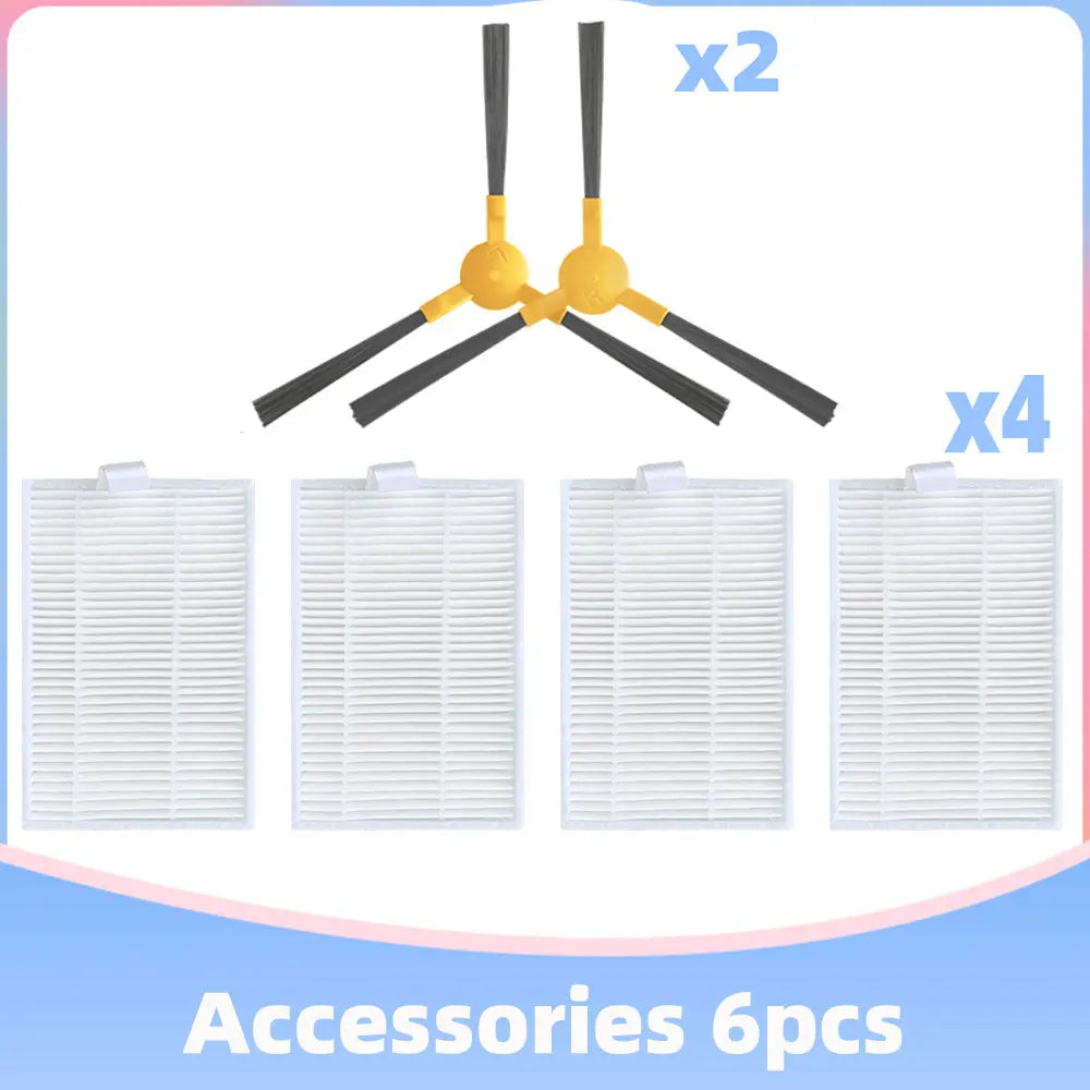 Accessories For ABIR X5 / X6 / X8 Genio Navi N600 Robotic Vacuum Cleaner 3-Arms Side Brush Hepa Filter Replacement Spare Parts
