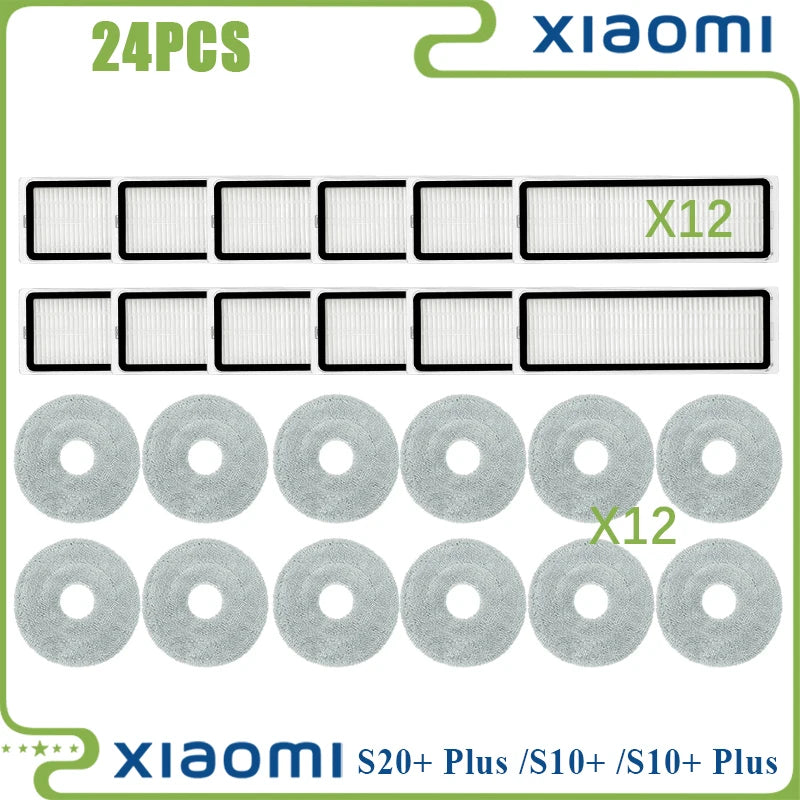 For Xiaomi Robot Vacuum S20+ Plus B108GL/ S10+ Plus B105 Parts Main Roller Side Brush Hepa Filter Mop Cloth Accessories