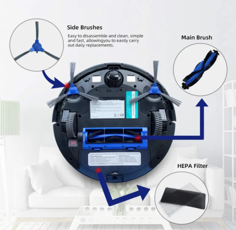 Roller Brush Pre-Filter Side Brush Parts For Eufy Robovac 11