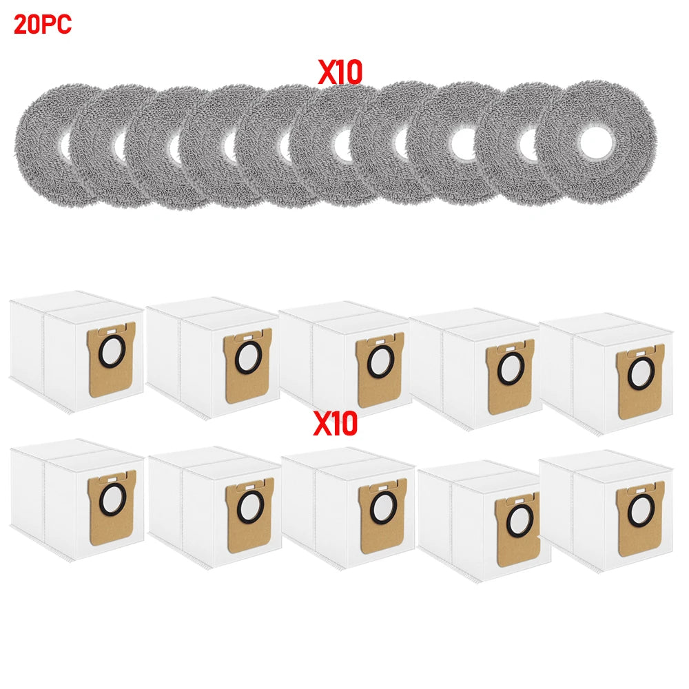 Disposable Dust Bag Mop Cloths for Xiaomi 5 Pro OV21CN X10 X20 X20 Plus X20 Max M30 Pro/M30S Robot Vacuum Cleaner Replacement