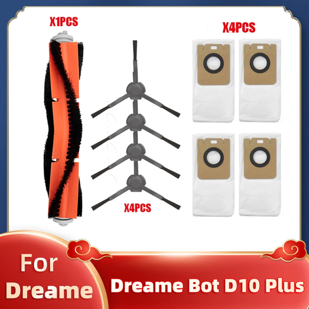 Replacement For Xiaomi Dreame Bot D10 Plus RLS3D Robot Vacuum Cleaner Main Brush Side Brush Hepa Filter Mop Dust Bag Spare Parts