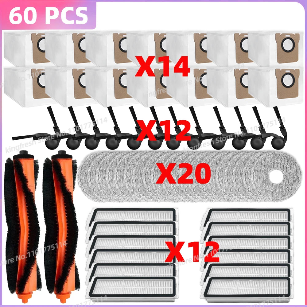 Fit For ( Xiaomi Mijia 5C /OV42CN Xiaomi Robot Vacuum H50 / H50 Pro ) Vacuum Parts Main Side Brush Filter Mop Cloth Dust Bag