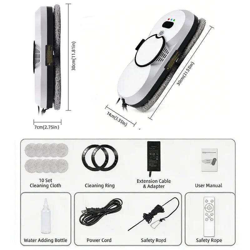 Water Spray Home Window Cleaning Robot With Tank Smart Window Glass Vacuum Cleaner One-key Glass Wall Cleaning Machine