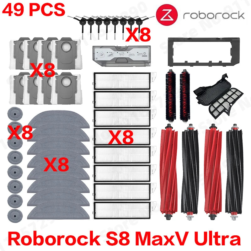 Roborock S8 MaxV Ultra Robot Vacuum Cleaner Accessories Mop Cloth Vacuum Bags Side Brush Filter Replaceable Spare Parts