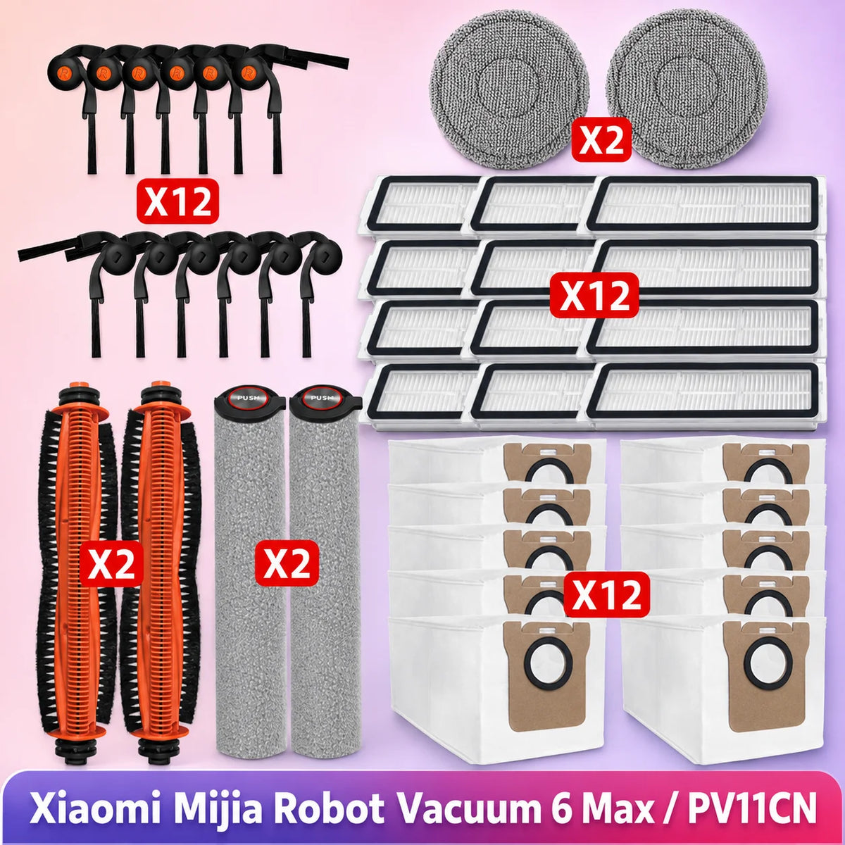 Compatible for ( Xiaomi Mijia Robot Vacuum 6 Max / PV11CN ) 