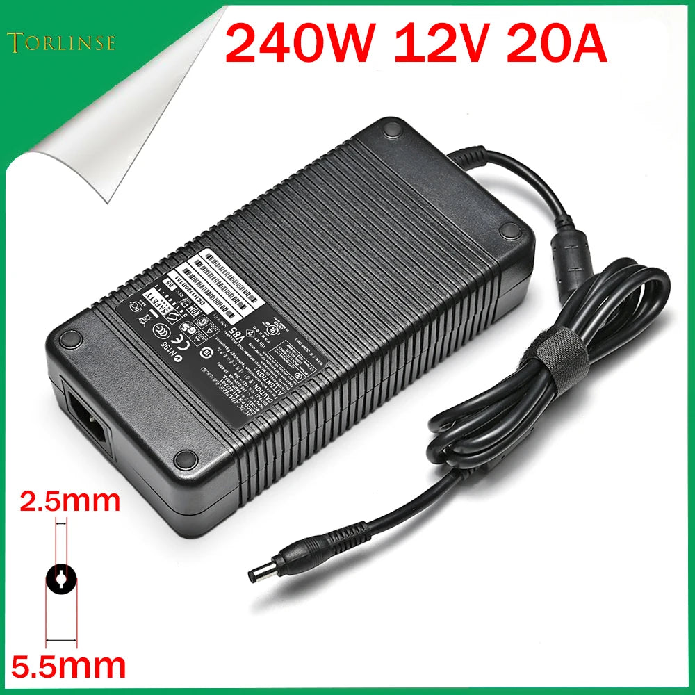 12V 20A 240W AC/DC Adapter Charger For 24Pin Pico ATX Switch