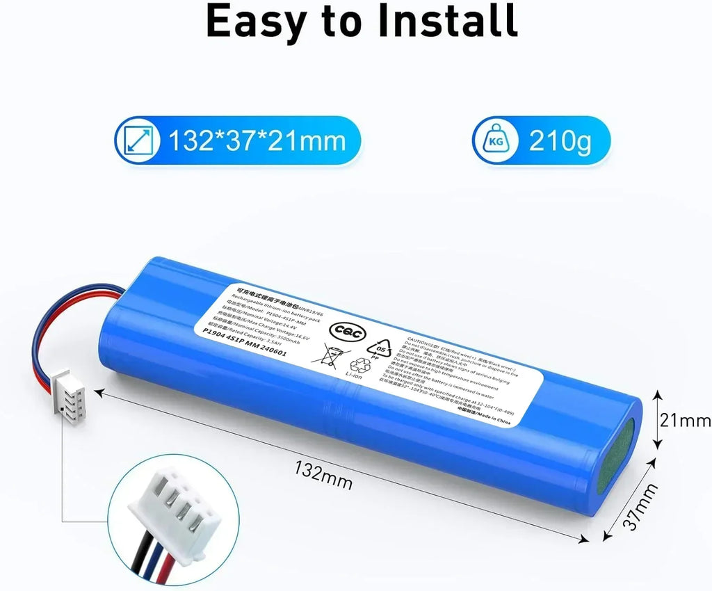 6500mAh Replacement Battery for Ecovacs Deebot Ozmo 900 901 