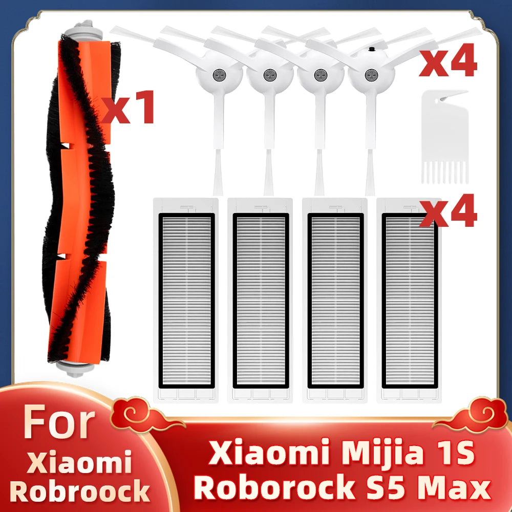 Fit For Xiaomi Mi Robot Vacuum Cleaner 1 / 1S SDJQR01RR SDJQR02RR Roborock E2 E3 E4 E5 S4 Max S5 Main Side Brush Filter