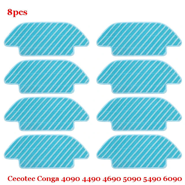 For Cecotec Conga 4090 4490 4690 5090 5490 6090 Robot Vacuum Cleaner Side / Soft Roller Brush Mop Cloth Rags Wheel Accessories
