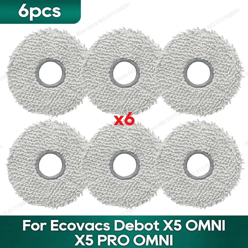 Compatible for Ecovacs X5 OMNI / X5 PRO OMNI Robot Vacuum Cleaner Dust Bags Accessories Main Side Brush Mop Cloth Replacement