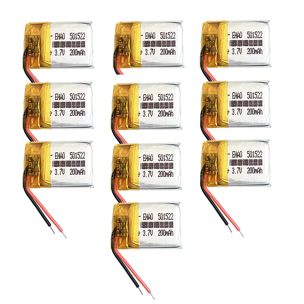 501522 Lipo Battery 3.7V 200mAh Rechargeable Small Battery For MP3 Bluetooth Earphone Bracelet Watch Pen MID Headphone