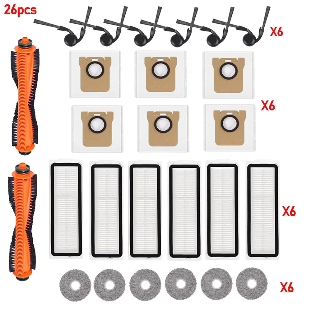 Mop Cloth Dust Bags Fit For Xiaomi 5 Pro/OV21CN Robot Vacuum Hepa Filter Side Brush Main Brush Dust Bag Filters Replacement Part