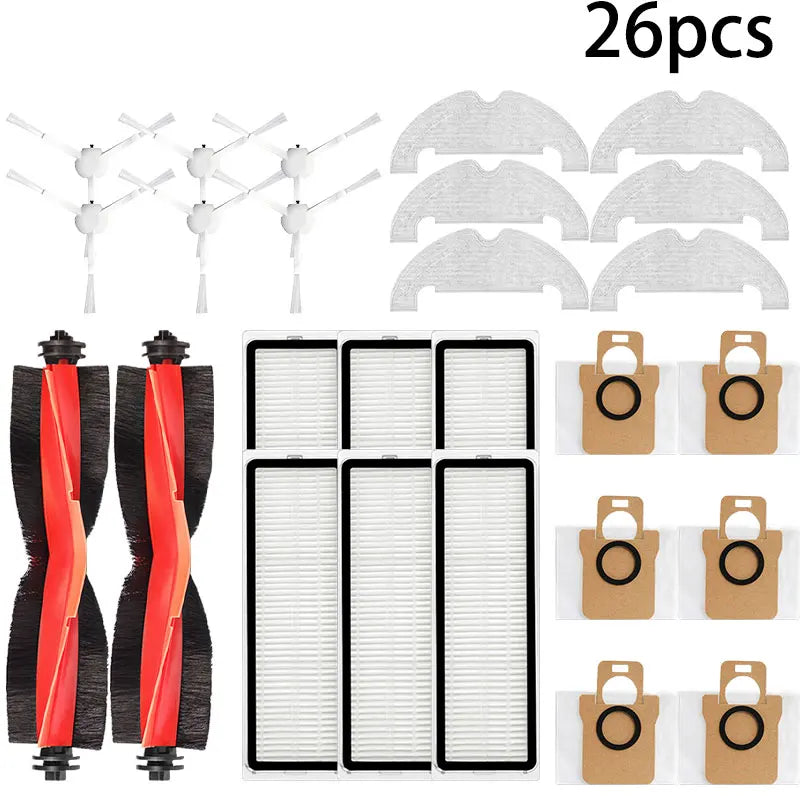 For Xiaomi Robot Vacuum X10 Robot Vacuum Cleaner Parts Replacement Main Side Brush Hepa Filter Mop Cloth Dust Bag Accessories