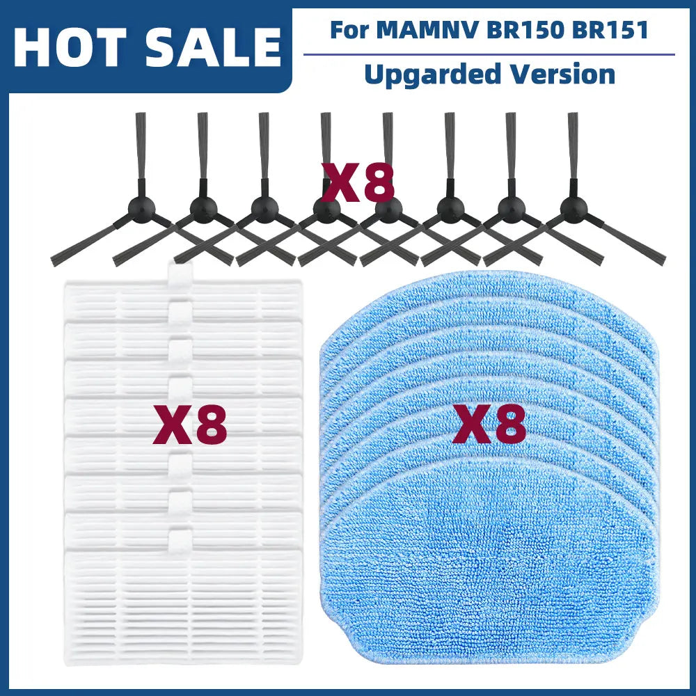 Compatible For Kabum Smart 100 / MAMNV ZCWA ONSON GTTVO EICOBOT BR150 BR151 / MANVINS Kilgone LCrock BENICO G20 Brush Filter Mop