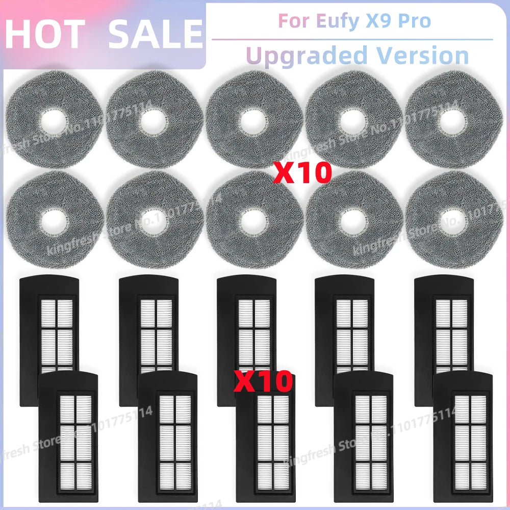 Compatible For Eufy X9 Pro Robot Vacuum Replacement Parts Main Roller Side Brush Hepa Filter Mop Cloth Pad Accessories