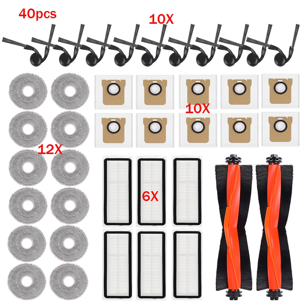 Perfect Fit Replacement Parts For Xiaomi Robot Vacuum 5 Pro OV21GL Hepa Filter Mop Cloth Side Brush Main Brush Dust Bag Kit