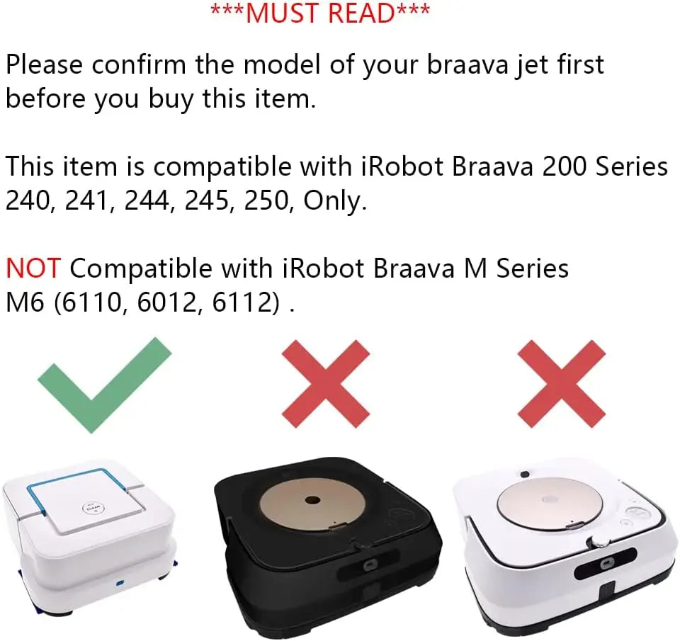 Washable Mopping Pads Kit For iRobot Braava Jet 200 Series 2