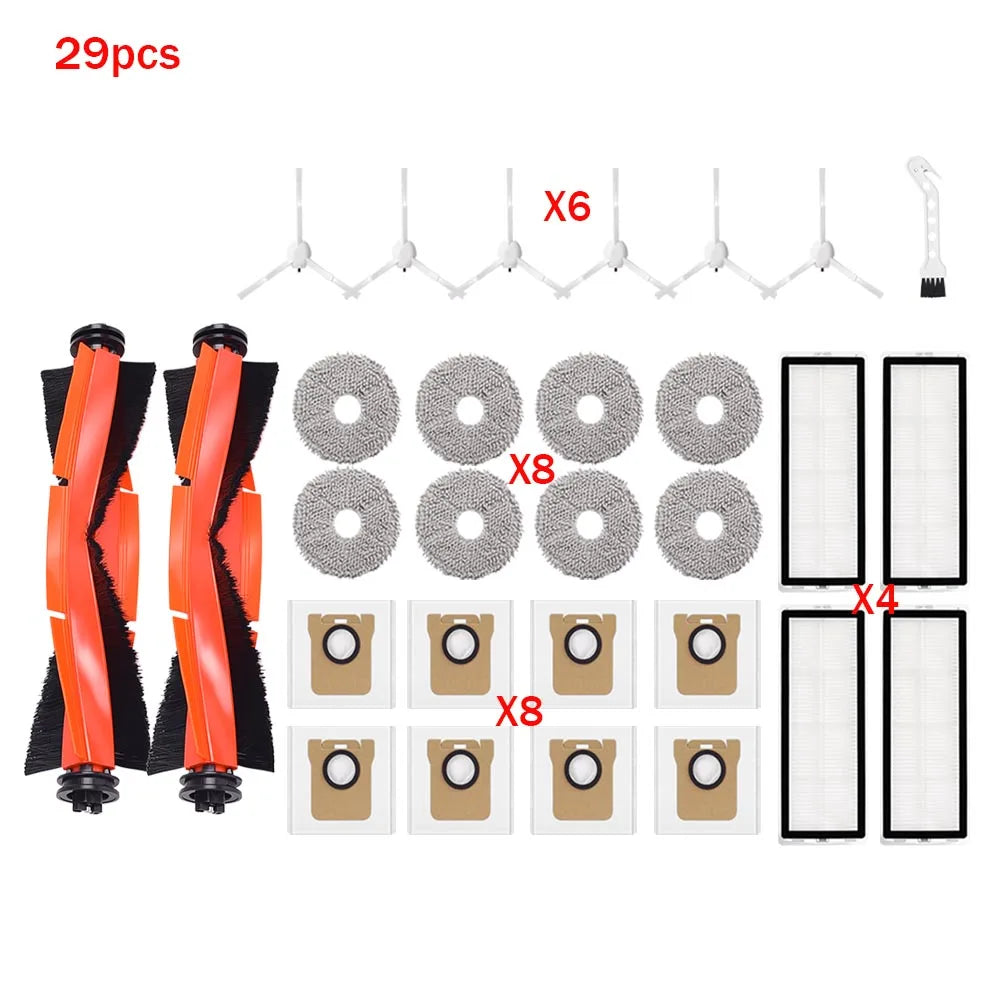 Spare Replacement Parts Fit For Xiaomi X20 Plus X20+ Robot Vacuum Roller Brush Side Brush Filter Mop Cloth Dust Bag Accessories