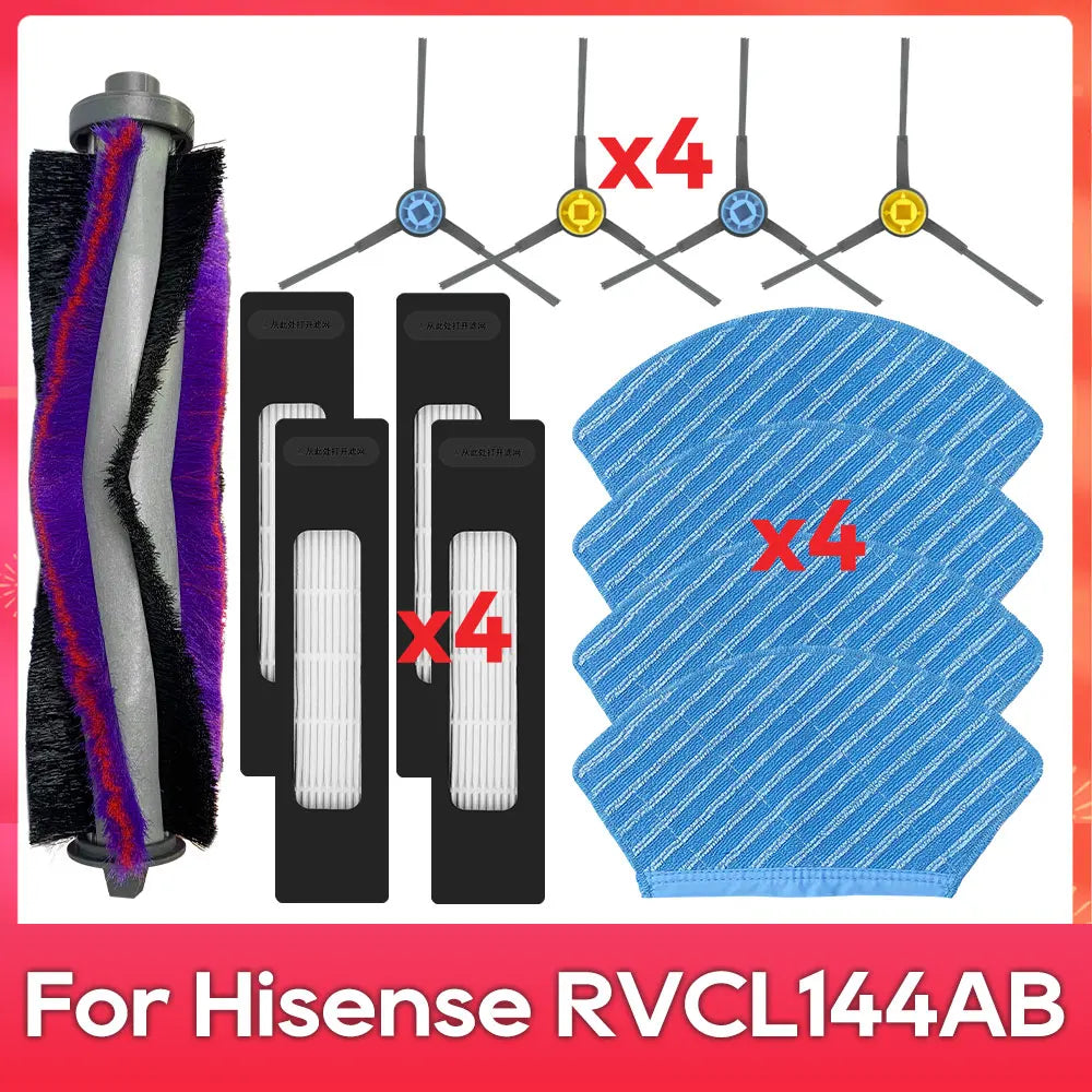 Fit For Hisense RVCL144AB Part Accessories Main Side Brush Filter Mop Robot Vacuum Cleaner Kit
