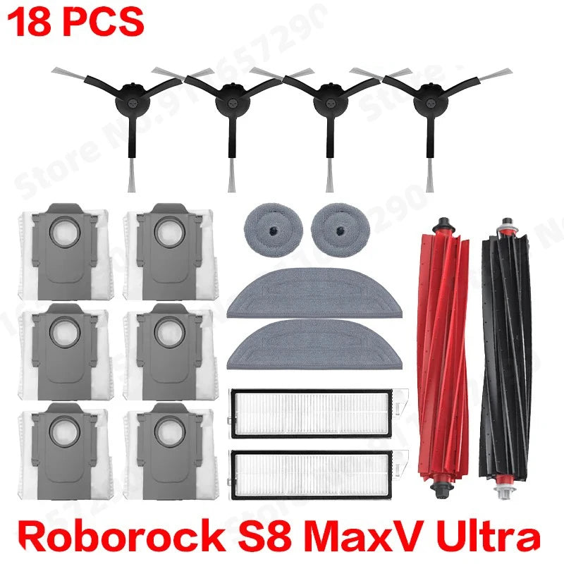 Roborock S8 MaxV Ultra Robot Vacuum Cleaner Accessories Mop Cloth Vacuum Bags Side Brush Filter Replaceable Spare Parts