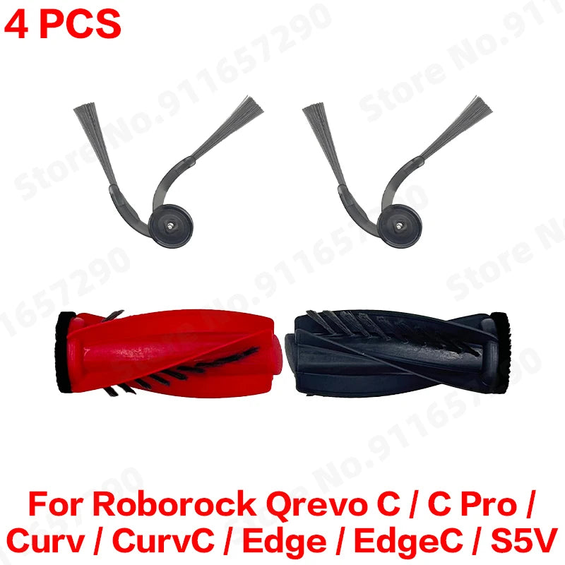Roborock Qrevo C/C Pro/Curv/CurvC/Edge/EdgeC/S5V Compatible Main Side Brush Mop Cloth Dust Bag & Filter Set