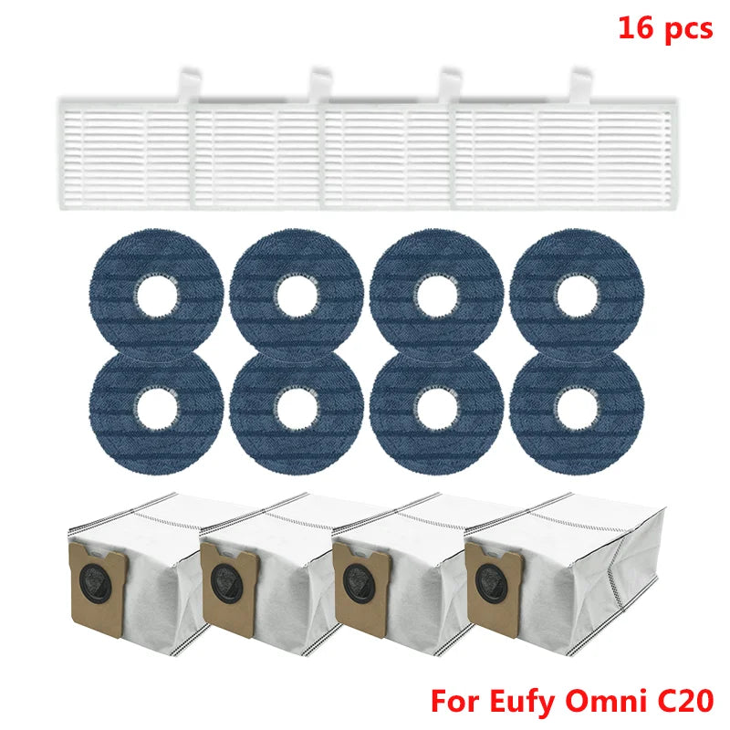 Fit For Eufy Omni C20 Robot Spare Vacuum Cleaner Accessories Main Side Brush Filter Mop Cloth Dust Bag Replacement Spare Parts
