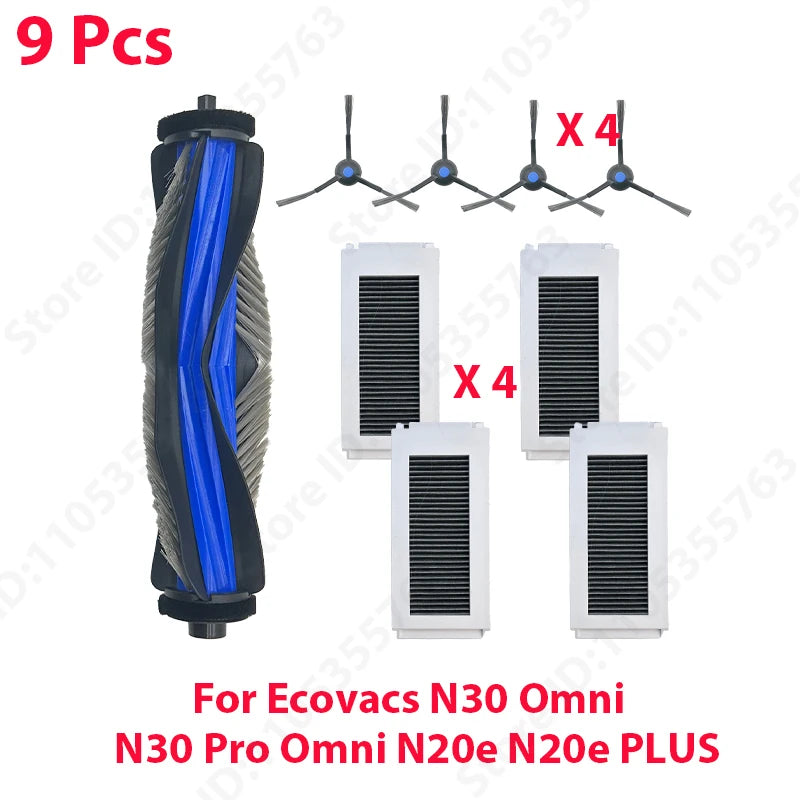 For Ecovacs N30 Omni N30 Pro Omni N20e PLUS Robot Vacuum Cleaning Tools Main Side Brush Filter Accessories