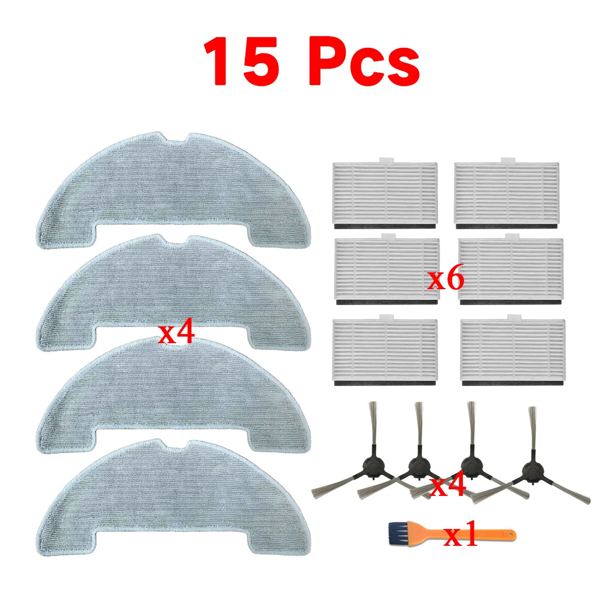 Replacement Parts For Vexilar W7/W9/W11/15 Robot Vacuum Cleaner Parts with HEAP Filter Mop Pad Side Brush Clean Brush