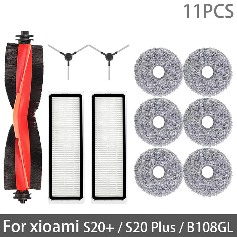 For Xiaomi Robot Vacuum S20+ / B108GL / B108CN / B113CN Parts Accessories Main Side Brush Hepa Filter Mop Cloth Replacement