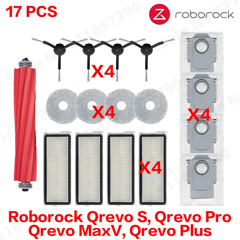 Roborock Qrevo S Qrevo Pro Qrevo MaxV Qrevo Plus Vacuum Parts Main Roller Side Brush Filter Mop Pad Cloth Dust Bag