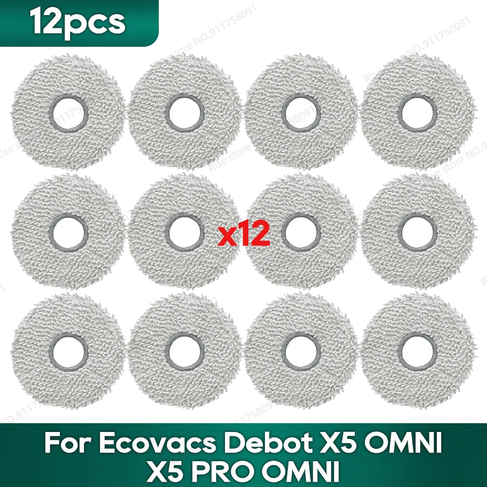 Compatible for Ecovacs X5 OMNI / X5 PRO OMNI Robot Vacuum Cleaner Dust Bags Accessories Main Side Brush Mop Cloth Replacement