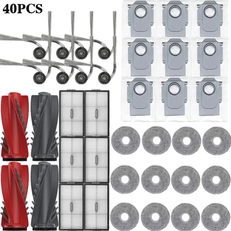Roborock Saros 10R / Saros 20 Robot Vacuum Spare Parts Main Side Brushes Mop Cloths HEPA Filters Dust Bags Accessories