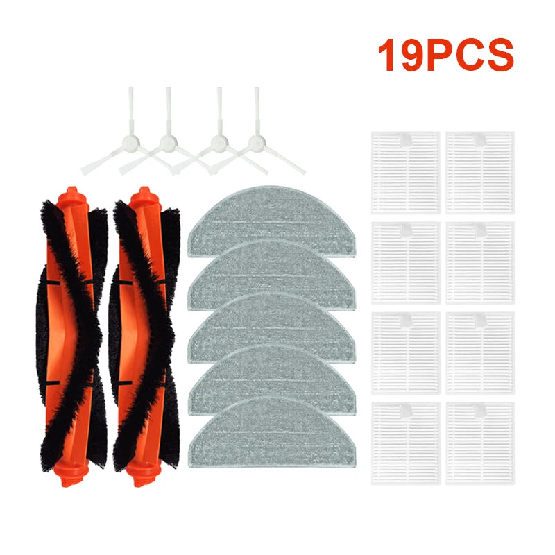 For Xiaomi Vacuum Cleaner S20 / D106 E12 E10 B112 Accessories Replacement Main Side Brush Mop Cloth Filter Parts