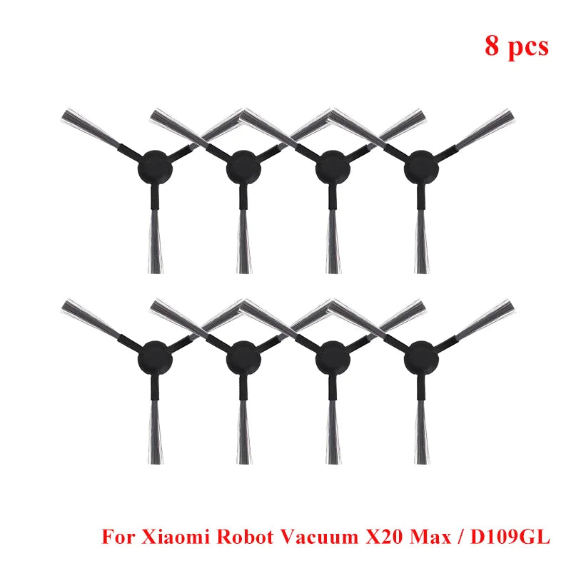 For Xiaomi Robot Vacuum X20 Max / D109GL Parts Main Brush Side Brush Hepa Filter Mop Cloth Dust Bag Replacement Accessories