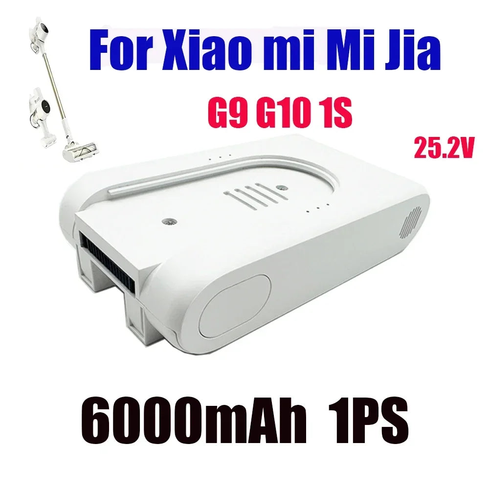2026 25.2V Rechargeable Lithium Ion Battery Pack 12000mAh for Xiaomi Mijia G9 G10 Wireless Vacuum Cleaner Accessories