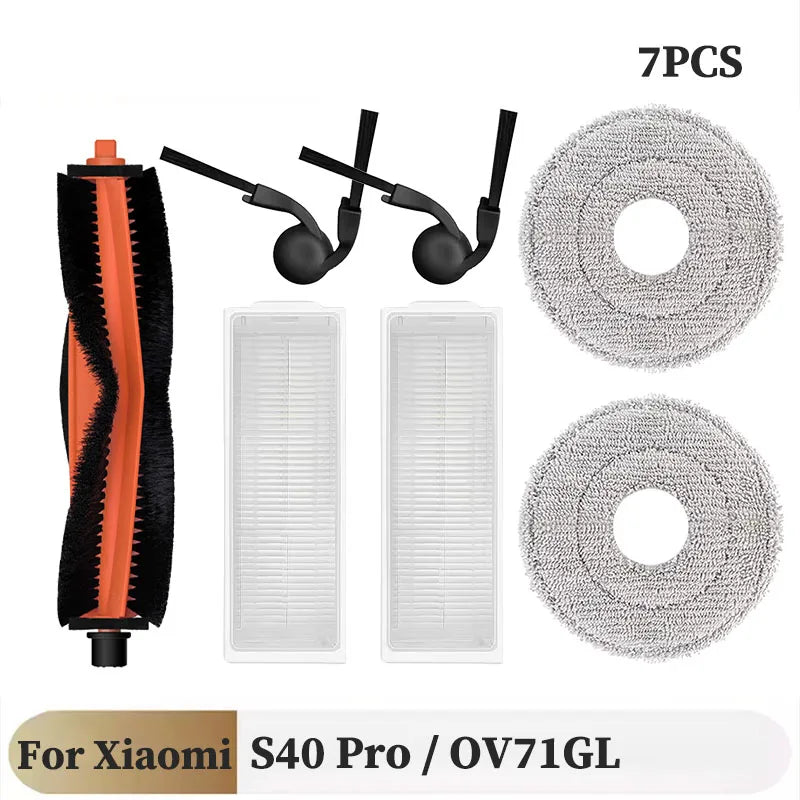 For Xiaomi S40 Pro / OV71GL Robot Vacuum Replacement Parts Main Side Brush HEPA Filter Mop Cloth Accessories