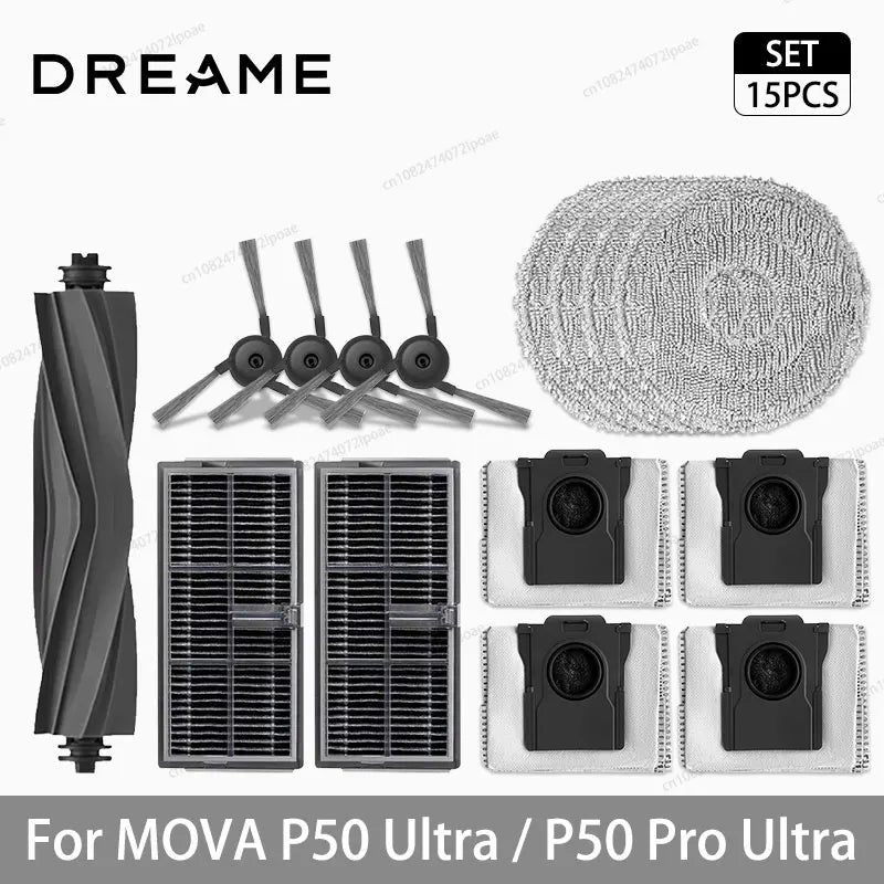 For MOVA P50 Ultra / P50 Pro Ultra Robot Vacuum Cleaner Replacement Accessories Main Side Brush Mop Cloth HEPA Filter Dust Bag