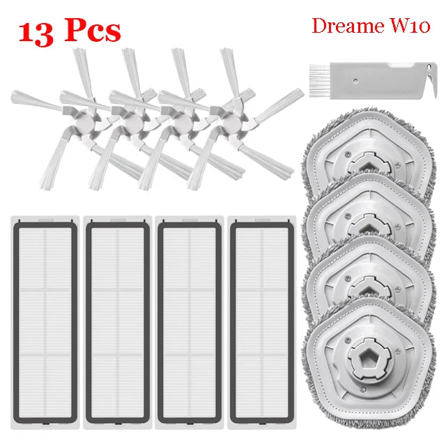 For XiaoMi Dreame Bot W10 Self-Cleaning Robot Vacuum And Mop Main Side Brush HEPA Filter Mop Pad Dust Box Vacuum Cleaner Parts