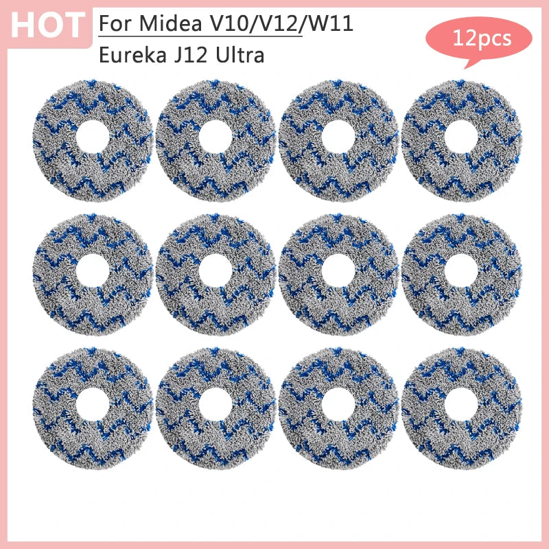 For Midea V10 V12 W11 Robot Vacuum Cleaner Eureka J12 Ultra Main Side Brush Hepa Filter Dust Bag Rag Accessories Parts