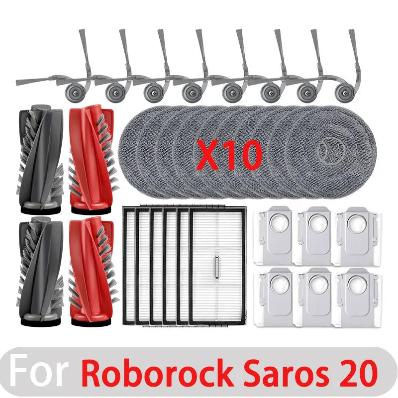 Roborock Saros 20 Robot Vacuum Cleaner Accessories Main Side Brush Mop Cloth Hepa Filter Dust Bag Replacement Spare Parts