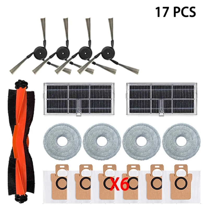For Xiaomi Mijia M40 / D110CN Vacuum Robot Replacement Main Side Brush HEPA Filter Mop Pads Dust Bag Spare Parts Accessories
