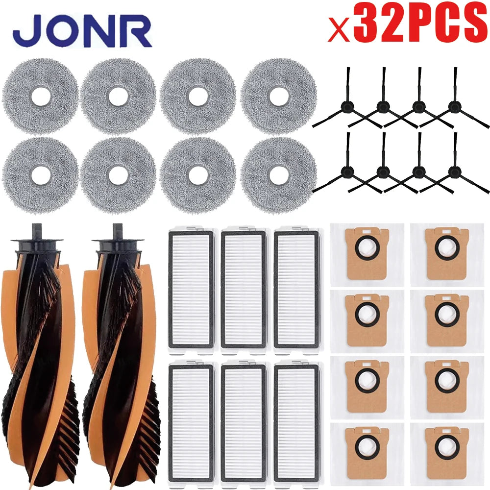Spare Parts For JONR P20 PRO/T5 Pro Robot Vacuum Cleaner Main Side Brush Hepa Filter Mop Cloth Mop Pad Dust Bag Replacement