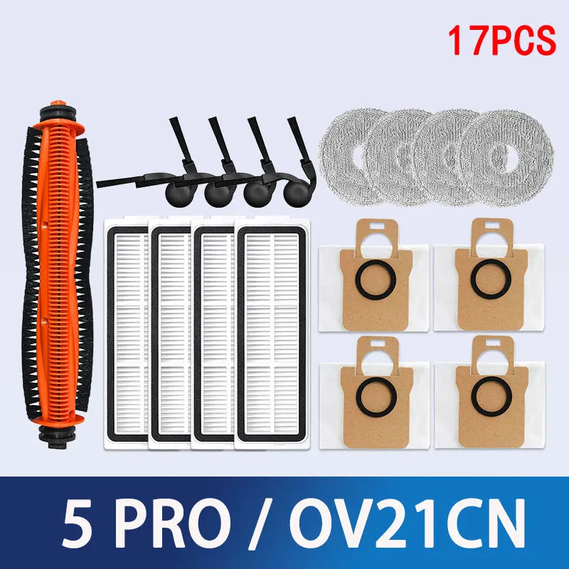 For Xiaomi Robot Vacuum 5 PRO/ OV21CN Accessories Main Side Brush Mop Cloth HEPA Filter Dust Bag Replacement Spare Parts
